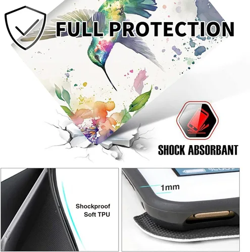 Vista 68 de Funda para tablet Fire 7 (12ª generación, versión 2022), delgada, a prueba de golpes, delgada, de piel sintética, con función de apagado/encendido