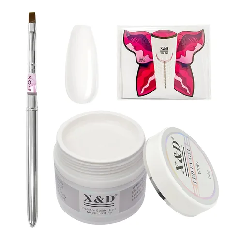 Vista 19 de X&D Kit de uñas de poligel, 3 piezas de gel de uñas de gel natural transparente, kit de gel de uñas de secado rápido, juego de gel de uñas