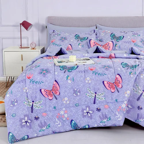 Vista 30 de Mooreeke Juego de edredón individual para niños de 6 piezas, juego de ropa de cama azul para adolescentes, cama de tren de microfibra para niños