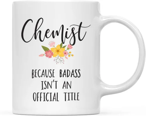 Vista 13 de Andaz Press Taza de café de 11 onzas, regalo de broma, tía porque Badass no es un título oficial, gráfico floral, 1 paquete