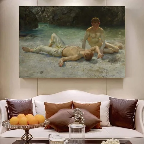 Vista 5 de 43 impresiones de niños por Henry Scott Tuke Noonday Heat Poster Pintura decorativa lienzo arte de pared póster de sala de estar, dormitorio