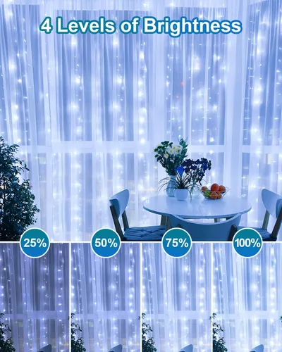 Vista 3 de 380 luces LED de Navidad de 125 pies, guirnalda de luces para exteriores, impermeables, temporizador y memoria, 8 modos regulables, para árbol