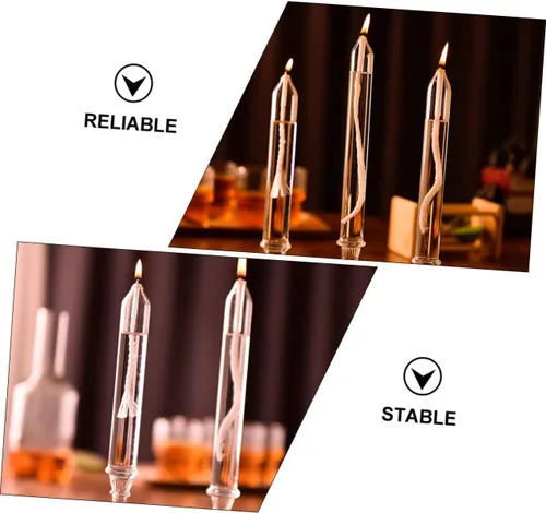 Vista 3 de ORFOFE 12pcs lámpara de cristal de queroseno elegante botella de aceite luces para decoración interior para bodas, día de San Valentín y regalo