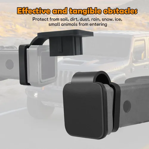 Vista 4 de 1 funda protectora para enchufe de parada cuadrada de automóvil, cubierta de remolque de etileno propileno de 2 pulgadas, cubierta de enganche