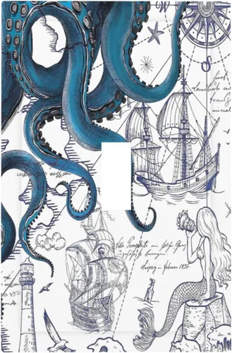 Vista 70 de Arte Moderno Abstracto de Lujo Turquesa Oscuro Verde Azulado Azul Gris Patrón Texturizado de Mármol 1 Gang Interruptor de Luz de Palanca Simple