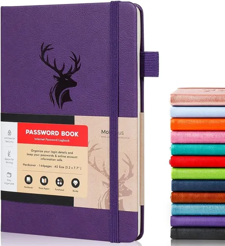 Vista 11 de molekaus Libro de contraseñas con pestañas alfabéticas, pequeño guardián de contraseñas con espacio adicional para cambiar la contraseña. Cuaderno