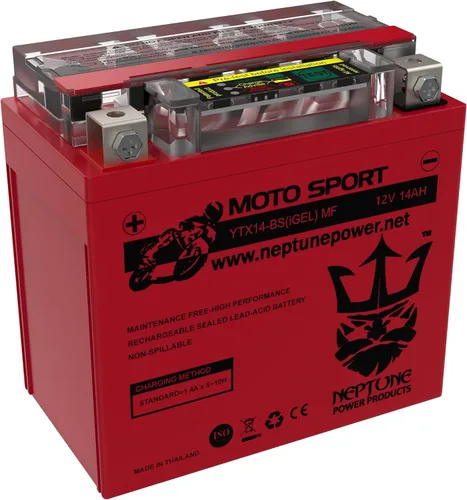 Vista 5 de Neptune Brand YTX14-BS - Batería de repuesto de gel de alto rendimiento para Kawasaki ZX1100-D Ninja ZX-11 (CN) 93-94