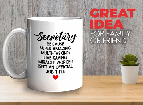 Vista 2 de Bubble Hugs Taza de café Secretaria de 11 onzas, color blanco, secretaria porque súper multitarea, oficina de compañero de trabajo, secretario