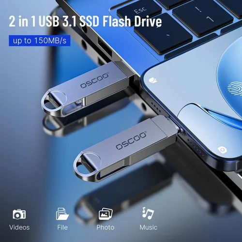 Vista 2 de Unidad flash USB dual de 32 GB, USB 3.1 Gen1 Pulgar Drive