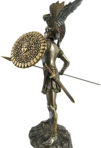 Vista 2 de Atenea diosa griega bronceada estatua escultura Minerva