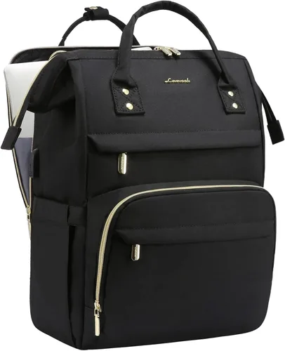 Vista 17 de Mochila para laptop LOVEVOOK para mujer, Negro, Mochilas Daypack