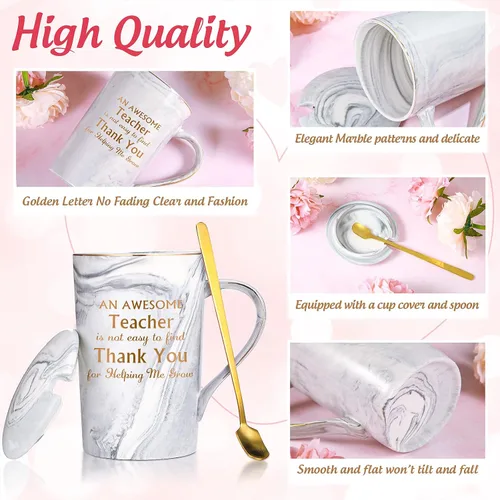 Vista 5 de Geiserailie Regalo de agradecimiento para profesores para mujeres, divertido taza de café de graduación de agradecimiento para profesores, taza