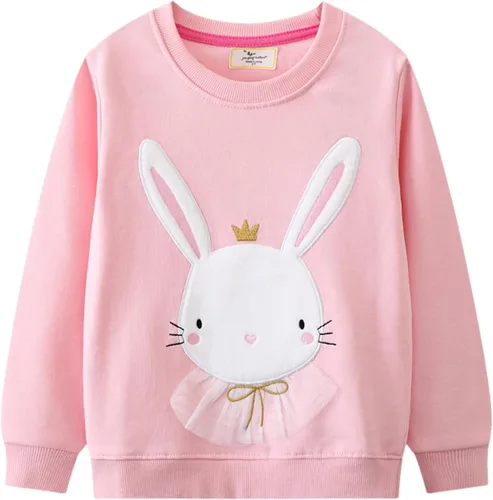 Vista 53 de Sudaderas para niñas pequeñas, cuello redondo, sin botones, de manga larga, para invierno, casual, ropa 2T-7T, Dinosaurio