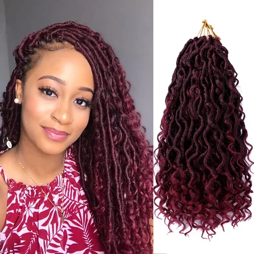 Vista 6 de 8 pulgadas Goddess Faux Locs pelo de ganchillo para mujer negro 7 paquetes de rastas estilo bohemio río para mujeres niños cabello pre rizado