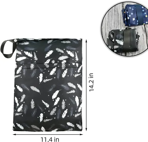 Vista 6 de 2 bolsas impermeables reutilizables para pañales para pañales, ropa de bebé, ropa de gimnasio, bolsas de viaje lavables para playa, piscina, trajes