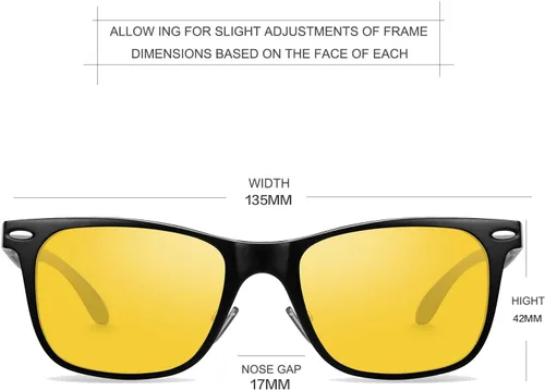 Vista 7 de SAMNI Anteojos antideslumbrantes de conducción nocturna Gafas de visión nocturna con lentes TAC tintadas amarillas polarizadas para hombres