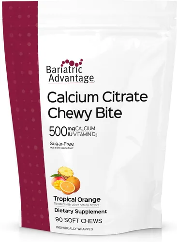 Vista 14 de Bariatric Advantage Picaduras masticables de citrato de calcio 500 mg - Altamente absorbible y digerible - Vitamina D3 - Suplemento de calcio