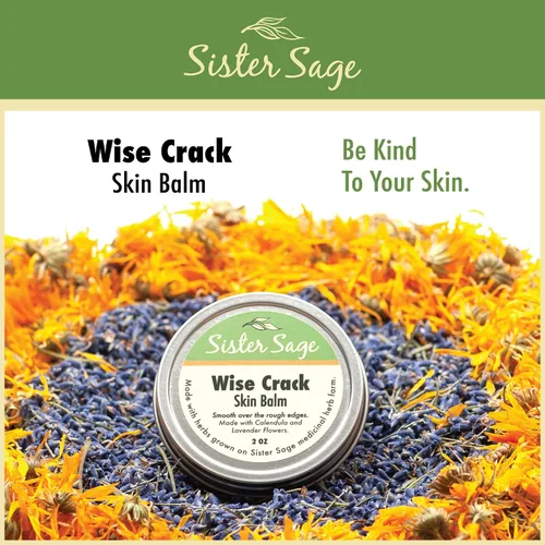 Vista 2 de Wise Crack Skin Balm, bálsamo natural para la piel con caléndula, manteca de karité de lavanda y cera de abejas (2 onzas)