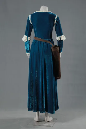 Vista 3 de OURCOSPLAY US Talla para el piso de longitud de la princesa valiente vestido de Mérida Cosplay vestido y carcaj