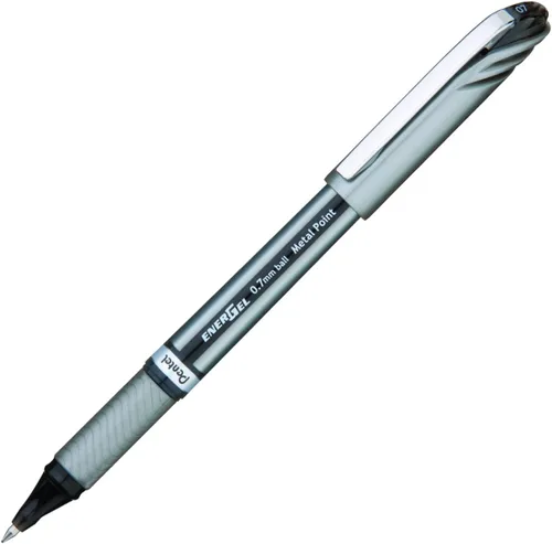 Vista 2 de Pentel ENER-GEL NV - Bolígrafo de gel líquido, 0.028 in, punta de metal, tinta negra, paquete de 4 unidades (BL27BP4A)
