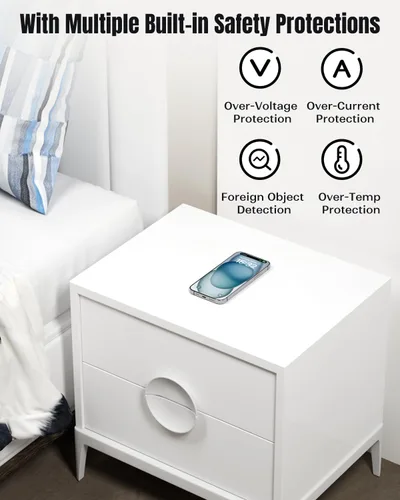 Vista 7 de Eazpower Cargador inalámbrico invisible, cargador inalámbrico de 0.000-1.181 in debajo del escritorio, doble uso en o oculto debajo de la mesa