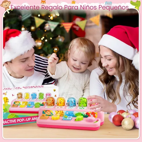 Vista 7 de Duchong - Juguetes para niñas de 1 año, juguete interactivo emergente con música y luz, juguetes de aprendizaje Montessori para bebés y niños
