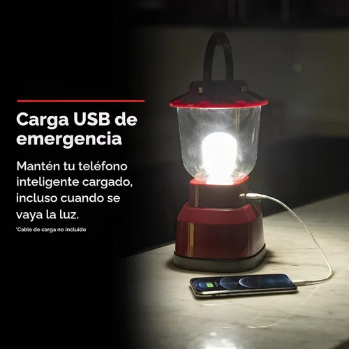 Vista 3 de Enbrighten - Linterna LED para camping, a pilas y con carga USB