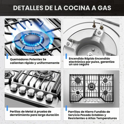 Vista 4 de Estufa de gas integrada de 30 pulgadas para caravanas, cocina al aire libre NG/LPG Convertible, Protección de Termopar