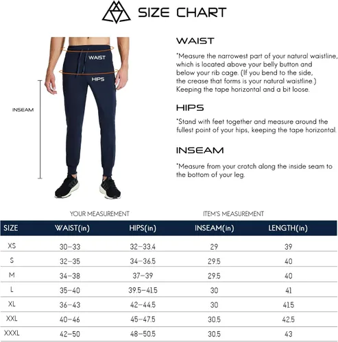 Vista 7 de Haimont Pantalones deportivos para hombre con bolsillos con cremallera, cintura elástica, ligeros, para correr, entrenamiento, gimnasio
