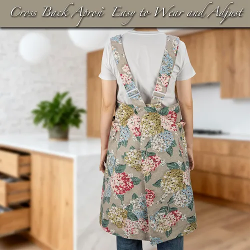 Vista 4 de Neoviva Delantales de Cocina para Mujer con Bolsillos, Delantales de Cocina para Mujer, Delantal Vintage para Hornear y Jardinería, Regalos