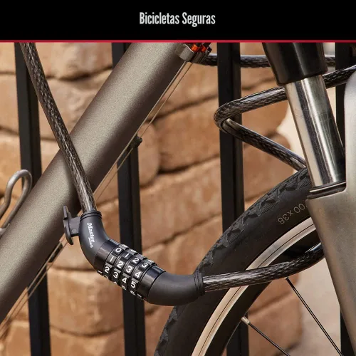 Vista 8 de Master Lock - Bloqueo negro para bicicleta, bloqueo de cable de metal tiene un revestimiento de vinilo resistente a la intemperie para mayor