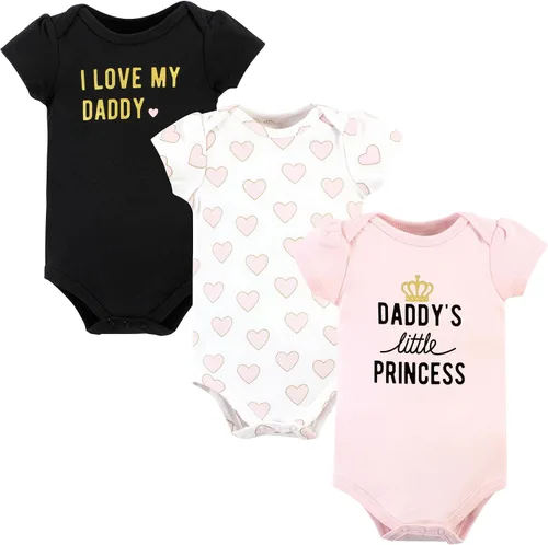 Vista 109 de Hudson Baby baby-girls Cotton Bodysuits 3-pack