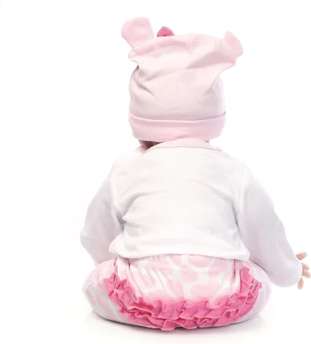 Vista 3 de Muñecas Reborn Ropa de bebé, trajes rosas para muñecas Reborn de 20 a 22 pulgadas, conjuntos de ropa de bebé