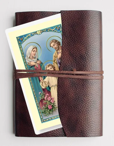Vista 5 de Placa católica con imagen de la Sagrada Familia, tarjeta de oración laminada, oración del Señor, lámina dorada, imagen de la Sagrada Familia