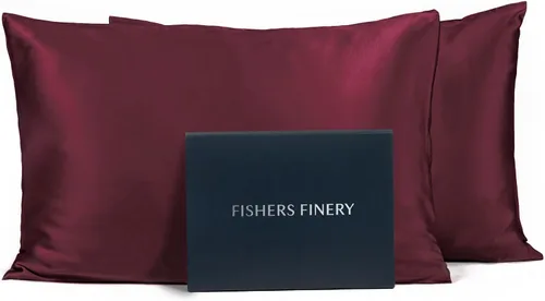 Vista 26 de Fishers Finery Funda de almohada de seda de morera 100% pura de 25mm (Rojo King)