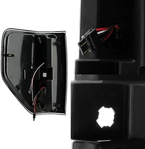 Vista 2 de AKKON - Para Ford F150 F-Series 2009-2014, lámparas de luz trasera de freno con lentes ahumadas negras de doble tubo LED en forma de C LED Light