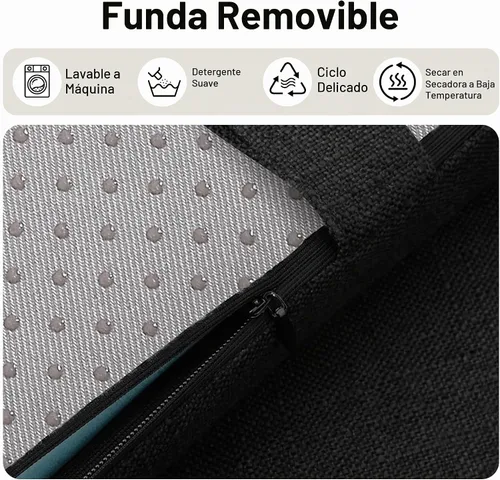 Vista 4 de Tromlycs Cojín rectangular para taburete de bar, funda de cojín rectangular con lazos para correa, 18 x 9.5 pulgadas, 1 unidad, color negro