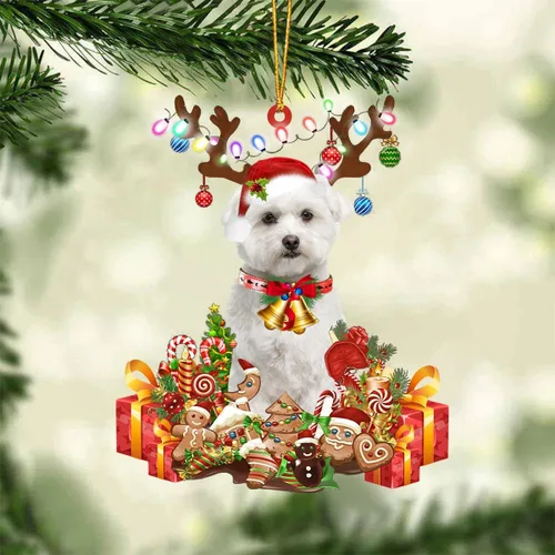 Vista 15 de Nazenti Adorno de Navidad personalizado de reno de Alaskan Malamute – Adorno de perro personalizado para amantes de las mascotas, acrílico plano