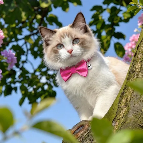 Vista 2 de Collar de gato personalizado con placa de nombre, collares ajustables de nailon resistente para identificación de gato con campana, personaliza