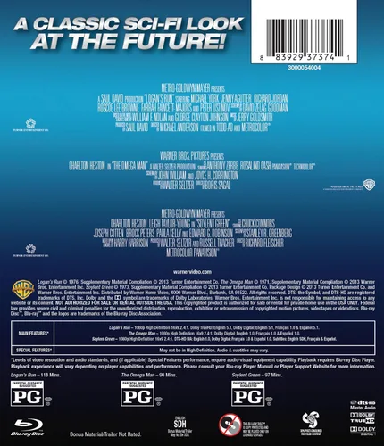 Vista 2 de Sci-Fi Triple Feature BD Soylent Green Logans Run Omega Man Blu-ray