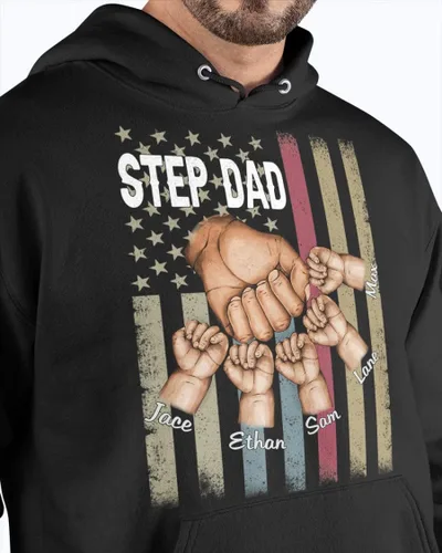 Vista 5 de Bandera de Estados Unidos personalizada para hombre, para el Día del Padre, 4 de julio, primer regalo para papá, Poppop Pop Pop, con nombres