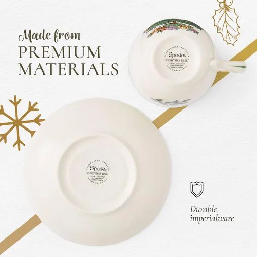 Vista 4 de Spode árbol de Navidadtaza y platillo by Spode