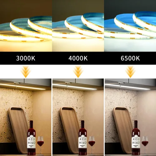 Vista 6 de COB - Tira de luz LED con certificación UL, CC de 12 V, tira de luz LED flexible, superbrillante, regulable, 16.4 pies, 1600 LED, de alta densidad