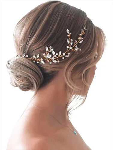 Vista 8 de JAKAWIN Bride Wedding Hair Piece Rhinestone Bridal Hair Accessories Diamond Hair Vine for Women HV113