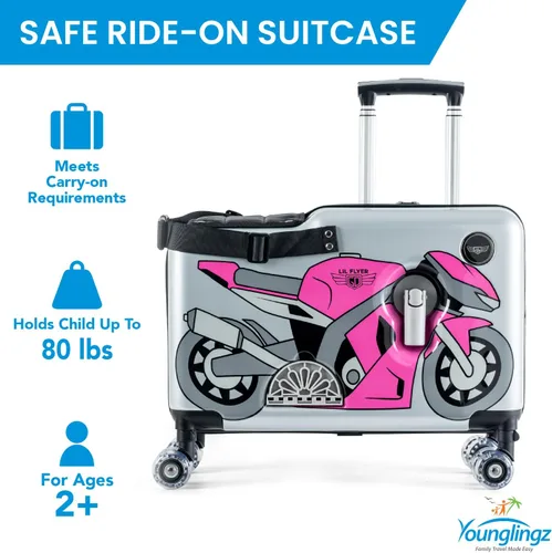Vista 39 de Younglingz LIL FLYER GO 21" - Maleta de mano para niños, Motocicleta verde V2