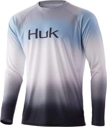 Vista 50 de Huk Pursuit Vented LS para hombre Refracción Fish Fade - San Sal/Wahoo