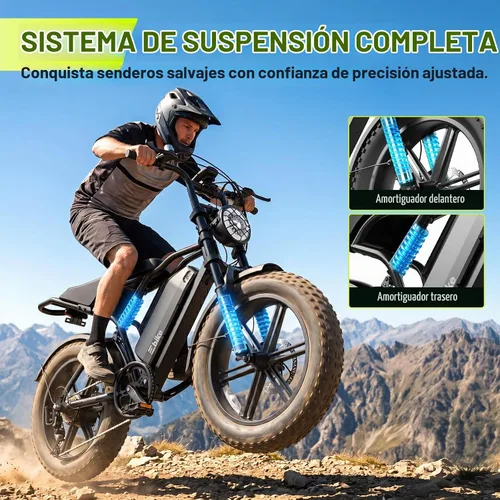 Vista 7 de Electric Bike for Adults,2000W Peak,20"x4"Fat Tire,48V Removable Battery Black