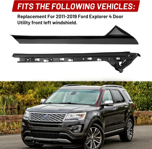 Vista 3 de Moldura de parabrisas, panel exterior e interior del lado del conductor delantero izquierdo compatible con Ford Explorer 2011-2019 BB5Z7803136AA