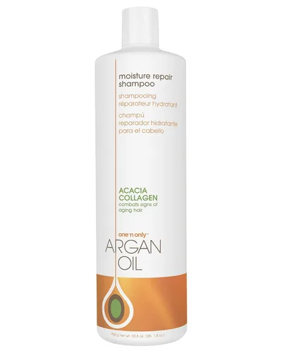 Vista 9 de One 'n Only Champú reparador de humedad con aceite de argán que reequilibra los niveles del cabello añade volumen y brillo repara el daño