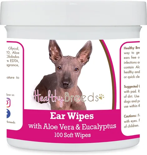 Vista 105 de Healthy Breeds Affenpinscher Toallitas de limpieza de oídos con aloe y eucalipto para perros, 100